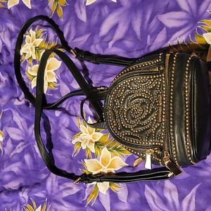 MICHAEL MICHAEL KORS Rhea Mini Black Studded Leather Backpack XS